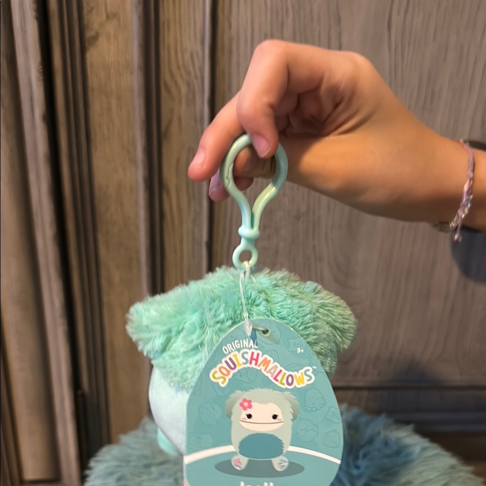Plush Pet Toy with Clip - Blue - Picture 3 of 4